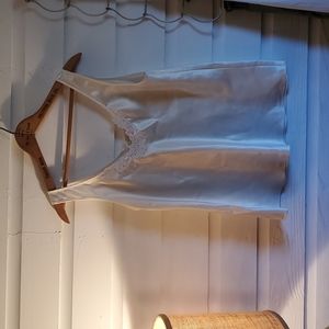 Vintage Cream Ivory Lace Undershirt Camisole Tank Sleeveless Nightshirt